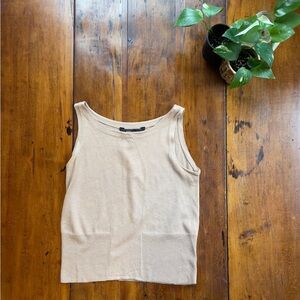 BCBGMaxAzria Tan Shell Sleeveless Top Size XS